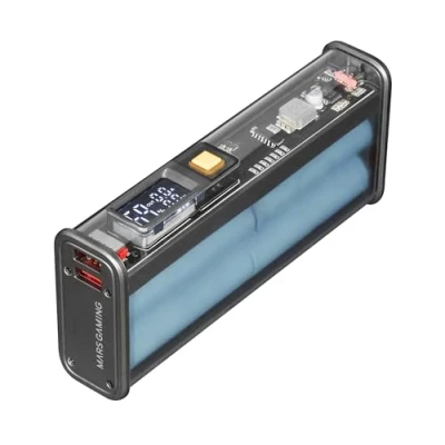 Image de Mars Gaming MPK 20K, Power Bank 22.5W, Samsung 20000mAh Batteries, QC3.0 &amp; PD3.0 Fast Charging, Affichage avec Contrôle de Charge, Batterie Externe Multi Connectivité Universelle, Noir