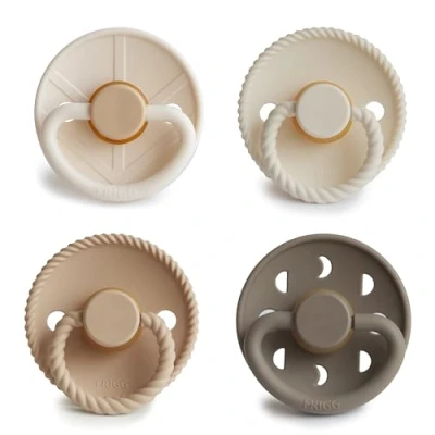 Image de FRIGG Multipack Sucettes en Latex Lot de 4 Caoutchouc Fabriqué au Danemark Sans BPA Tétine Cerise Symétrique (Crystal Sparkle, Taille 2 (6 18 Mois))