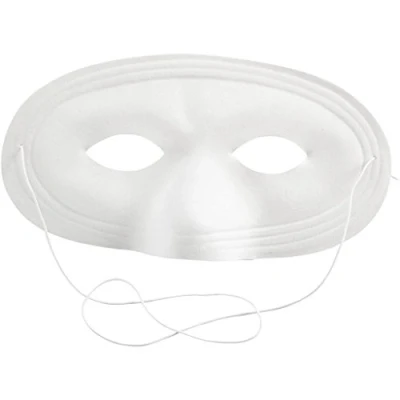 Image de Masque demi visage Non spécifié 10 x 17,5 cm Fini velours Élastiques inclus Facile à peindre