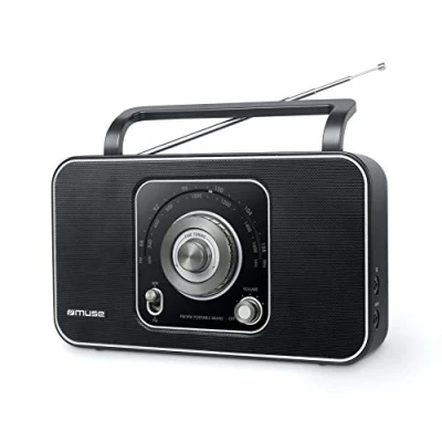 Image de Muse M069R Radio portable Analogique Noir, Argent Radios portables (Portable, Analogique, FM,MW, 3,5 mm, Argent, Rotatif)