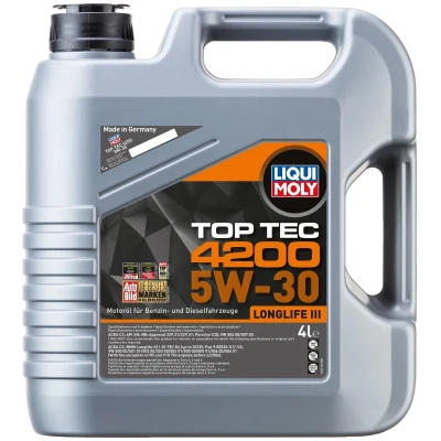 Image de Liqui Moly Top Tec 4200 5W 30 4I Huile moteur 3715 VOLKSWAGEN: Golf 4, Polo V 3/5 portes, 7, BMW: 3 Berline, 5 Touring