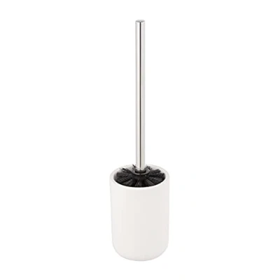 Image de Allstar Ensemble WC Olinda, Porte brosse de forme conique, avec fini mat, fabriqué en céramique, noire, dimensions (L/l x h) : Ø 9,5 40 cm, blanc