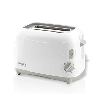 Image de HAEGER Geminy Grille pain double compartiment 900 W, 7 positions de grillage avec ramasse miettes, design simple et fonctionnel, pour un rôtissage efficace. Couleur blanche