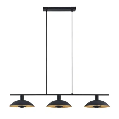 Image de Lindby Suspension Narisara à intensité variable (Moderne) en Noir Métal e. a. pour Salon &amp; Salle manger (à 3 lampes, E14), Luminaire, Lampe Plafond, Luminaire Plafonnier,