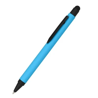 Image de 𝗢𝗡𝗟𝗜𝗡𝗘 stylo à bille rétractable en aluminium avec stylet bleu, recharge de grande capacité interchangeable, couleur d&#039;écriture bleue, toucher softtouch, tactile, 1 pièce