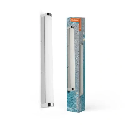 Image de LEDVANCE ORBIS Tube Spiegel /Wandleuchte mit LED, gefrostetes Glas/Chrom, 12W, 1200lm, dimmbar, 3000/4000K über Wandschalter einstellbar, 60cm Durchmesser, IP44 Schutz vor Fremdkörpern/Spritzwasser