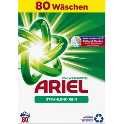 Image de Ariel Lessive en poudre universelle à dissolution rapide + 4,8 kg, 80 lavages, excellente élimination des taches