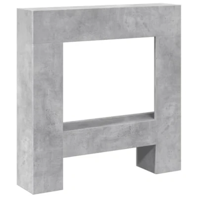 Image de vidaXL Cadre de cheminée Gris béton 81x18x82 cm Bois d&#039;ingénierie, cheminée, Console Ensemble Tour