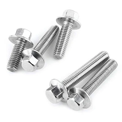 Image de 10pcs M6 Boulon à bride Vis Tête Hexagonale avec Flange en Acier inoxydable 304[M6*16]