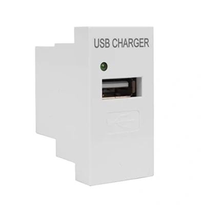 Image de Maclean MCE727W USB Steckdose Ladegerät Anschluss bis 1A Modulare Wandsteckdose Unterputzdose Wanddose Einbaudose Unterputz Montage (USB 1A, Weiß)