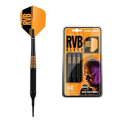 Image de Target Darts Raymond Van Barneveld Lot de fléchettes à Pointe Souple en Laiton RVB Noir 19 g