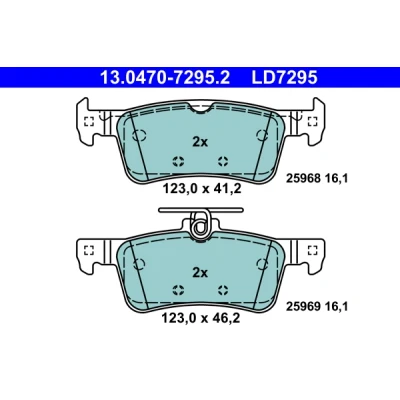 Image de ATE Ceramic 13.0470 7295.2 Jeu de plaquettes frein non préparé pour indicateur d&#039;usure, contact signal d&#039;usure exclu PEUGEOT: 308 SW 2