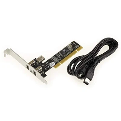 Image de KALEA INFORMATIQUE Carte contrôleur PCI vers FireWire 400 IEEE1394a 3+1 Ports avec Chipset Via. Cordon ILink blindé 1.5M