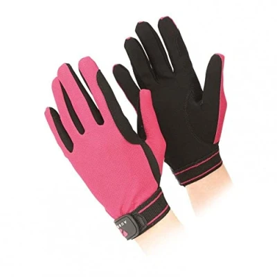Image de Shires Aubrion Gants d&#039;équitation en maille pour femme Framboise Taille XS