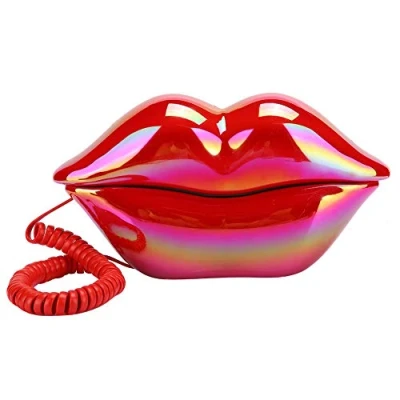Image de Goshyda téléphone Filaire, Fixe de Bureau lèvres Rouges Uniques pour l&#039;hôtel/Maison
