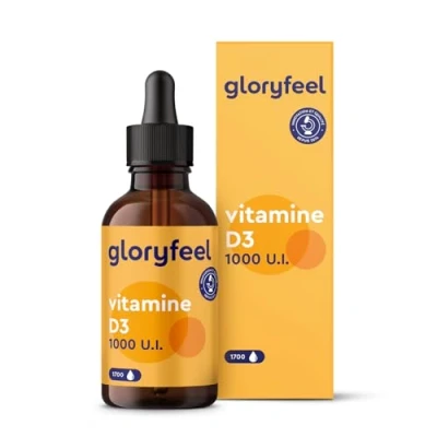 Image de Vitamine D3 1000 U.I. D par Goutte, 50 ml (1700 Gouttes), Huile TCM Noix de Coco, Liquide Fortement Dosée, Cholécalciférol pour le Système Immunitaire, Os, Muscles et Dents, 100% Végane