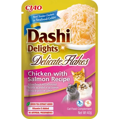 Image de Dashi Delights Delicate Flakes pour chats Poulet au Saumon