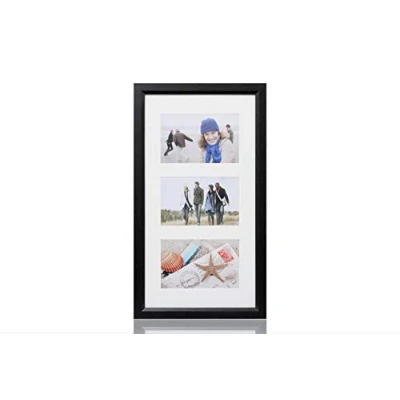 Image de ARPAN Cadre Photo 3 Ouvertures en MDF Noir