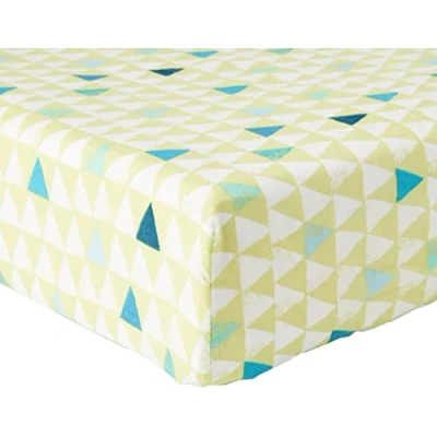Image de Bedlam Drap de lit géométrique Vert Housse Simple (190 x 90 25 cm) Triangle pour Enfants avec Formes Couette Assortie