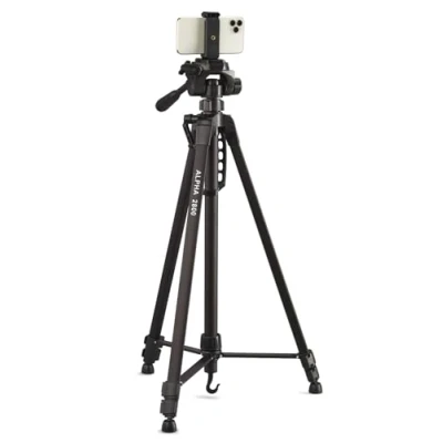 Image de CULLMANN 52131 Alpha 2800 Trépied mobile BT avec. Support pour smartphone et déclencheur Bluetooth (hauteur d&#039;extension 184,5 cm, avec tête à 3 voies, charge max. 2,5 kg, poids 1334 g), noir