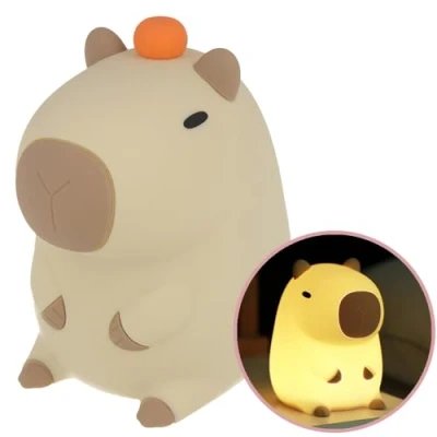 Image de FOREVER Light Veilleuse Enfant LED Amicala Capybara Lamp Silicone Souple avec 2 Niveaux de Luminosité Rechargeable par USB C Portable Lampe Chevet Tactile