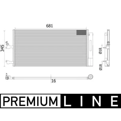 Image de MAHLE ORIGINAL AC 942 000P Condenseur De Clim avec déshydrateur 18 681 VOLVO: XC60 II, V60 I