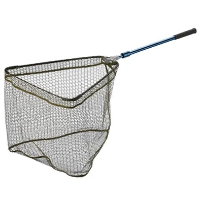 Image de Cormoran Épuisette Pliable, Modèle 6245, Longeur Totale 220 centimètres, Taille 60x60 Filet Pliable en Polyester avec Revêtement Caoutchouc, Manche Télescopique, 2 éléments, 62 45222