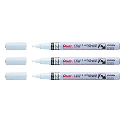 Image de PENTEL Lot de 3 Marqueurs Peinture PAINT MARKER MSP10 Pointe fine Blanc