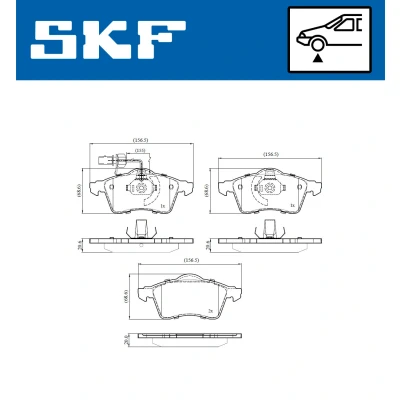 Image de SKF VKBP 80573 E Jeu de plaquettes frein contact signal d&#039;usure inclus