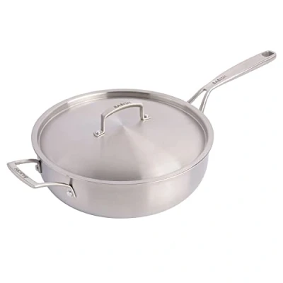 Image de Babish Sauteuse 3 étages en acier inoxydable avec couvercle 5 litres