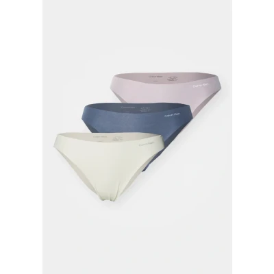 Image de Calvin Klein Underwear Invisibles 3 PACK Slip, Femme, Taille: XL, Turbulence/bone/sand