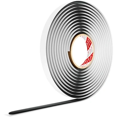 Image de Poppstar cordon adhésif rond en butyle (5 m x 8 mm), Mastic butyle, Joint rond, caoutchouc Noir