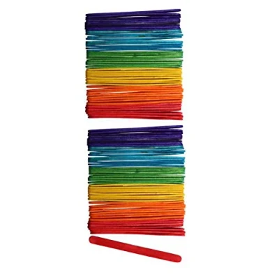 Image de GLOREX Lot de spatules, Bois Bouleau laqué coloré, Multicolore, 10 x 114mm