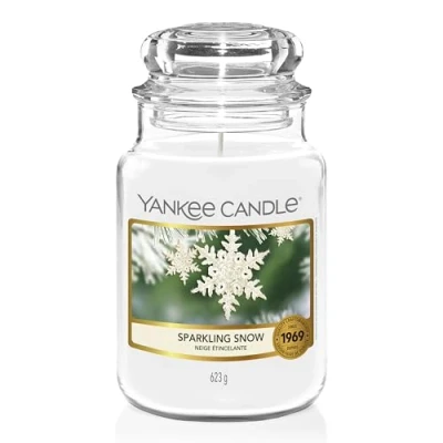 Image de Yankee Candle Bougie parfumée Neige étincelante Format jarre longue durée jusqu’à 150 heures de combustion Cadeaux parfaits pour les femmes