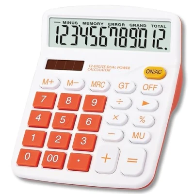 Image de Meichoon Grande Calculatrice de Bureau Solaire à Double Alimentation financière dédiée la Affichage 12 Chiffres Fonction Standard Multifonction