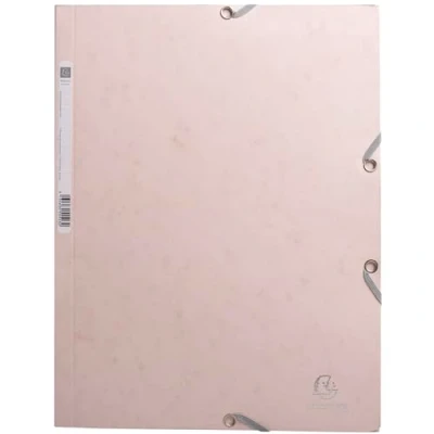 Image de Exacompta Réf. 55274E Carton de 25 chemises à élastiques Skandi pochettes 3 rabats en carte lustrée 400g/m2 dimensions 24 x 32 cm pour documents au format A4 couleur nude