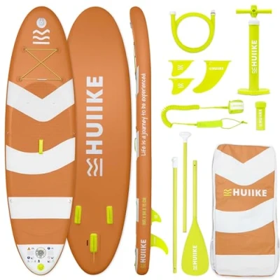 Image de HUIIKE Paddle Gonflable Adulte avec Accessoires Inclus, Pagaie, Ailerons, Pompe. Planche de Stand Up Grande Stabilité et Résistance. 305 x 84 15 cm, Jusqu&#039;à 130 kg