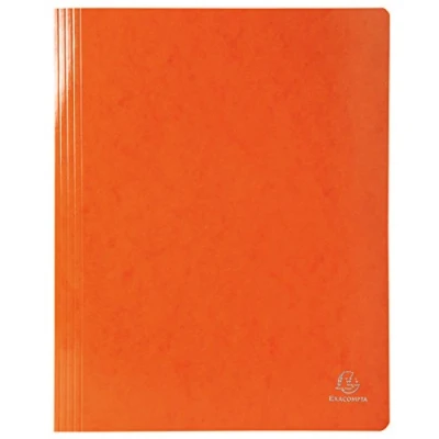 Image de Exacompta Réf. 380809B Carton de 25 chemises à lamelle Iderama en carte lustrée pelliculée 355 g/m² certifiées FSC® dimensions 24 x 32 cm pour documents format A4 couleur orange