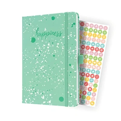 Image de SIGEL J4303 Jolie Agenda semainier 2024, Green Happiness, 13,5 x 20,3 cm, couverture rigide, 174 pages, vert