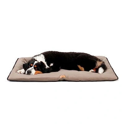 Image de Ferplast Lit pour Chien Coussin Grand Tissu Double Face Anti Rayures et Imperméable, Matelas Chaud en Micropolaire Lavable Machine à 30 108 x 79 3,5 cm.Marron