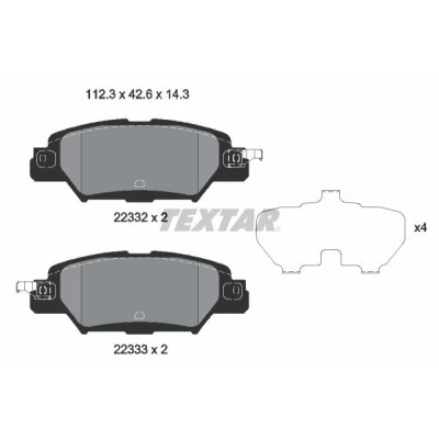 Image de TEXTAR 2233201 Jeu de plaquettes frein avec indicateur d&#039;usure accessoires MAZDA: CX 5 I, II