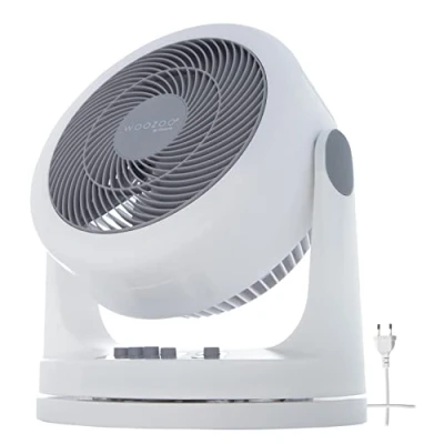 Image de Iris Ohyama Woozoo Ventilateur de Table, 33m², Bureau, Blanc, 3 Vitesses, Oscillation, Silencieux, Portable, Idéal pour Chambre, Salon, Cuisine, Refroidisseur d&#039;air, Puissant, PCF HM23