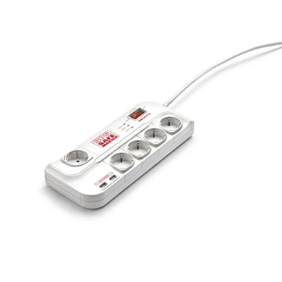 Image de Salicru SPS SAFE MASTER, prise parafoudre 1 Maître + 4 prises secondaires pour économies d&#039;énergie Protections surtensions (918 J, 5 Sortie(s) CA, Type F, 250 V, 50 Hz, 10 A)