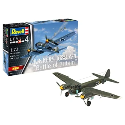 Image de Revell d&#039;avion Ju88 A 1 Bataille d&#039;Angleterre échelle 1/72 niveau 4/5 Junkers, of Britain Maquette, 04972, Non laqué, Centre
