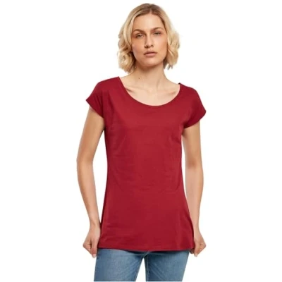 Image de Build Your Brand Femme À Col Large pour T Shirt, Bordeaux, XL EU