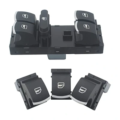 Image de KASturrboo 5ND959857 Interrupteur de Dommande fenêtre D&#039;alimentation, 5K4959857 Bouton Commutateur régulateur pour J etta Golf MK5 MK6 Caddy P assat Polo