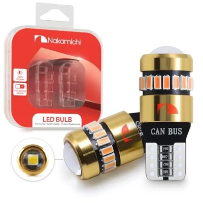 Image de Nakamichi Ampoule LED T10 168 2825 194 W5W Wedge 18 + 1 puces SMD 3014 Ampoules de rechange sans erreur pour intérieur voiture, plafonnier, porte, permis conduire (Bleu Glacier, 19 LEDs)