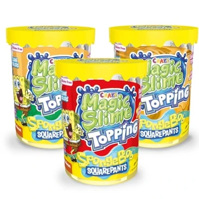 Image de CRAZE Magic Slime Topping Bob l&#039;éponge Set de 3 Enfants Ocean, 3X 70 ML boîte avec Paillettes &amp; différents toppings sûr sans résidus