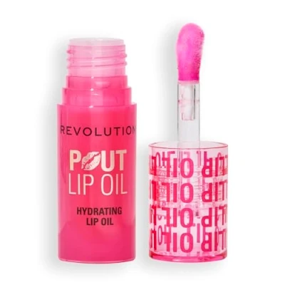 Image de Revolution, Huile à Lèvres Pout Nourrissante Teintée pour une Brillance Éclatante et un Fini Non Collant, Végan &amp; Sans Cruauté, Pastèque Rose, 4 ml