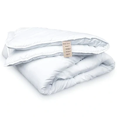 Image de FH FAM&#039; HOME COSINESS Couette 140x200 Lavable, Blanche, Made in Green certifiée, matelassée, hypoallergénique, Douce et Durable, Fibres Creuses en Polyester recyclé 350g/m2
